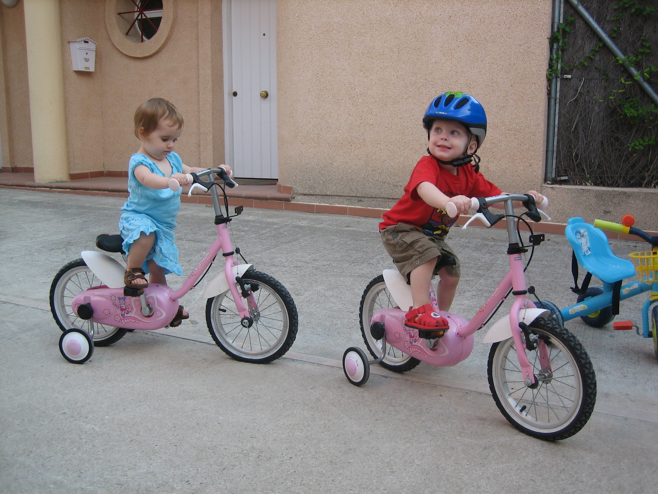 Look what we found, matching pink bikes!