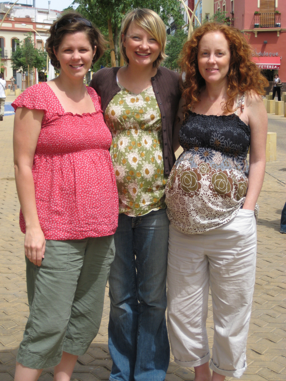Three pregnant friends.